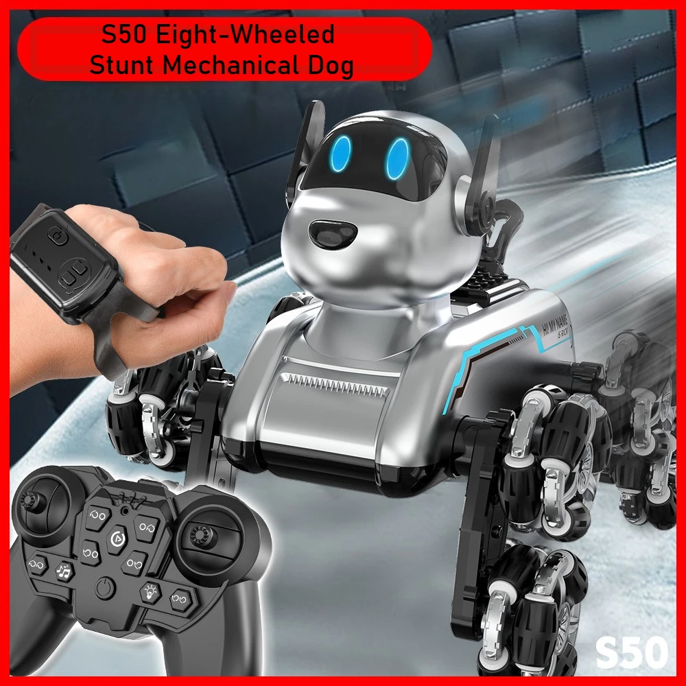 Robot Wheel - S50 Intelligenter Roboterhund, Gestenerkennung, Formschaltung, Achtrad-Stunt,