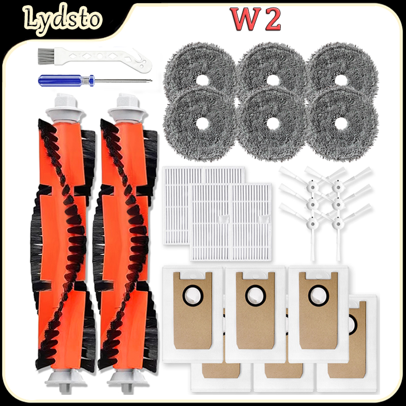Robot Kit - Ersatzteilset für Lydsto W2 Roboterstaubsauger-Zubehör, Hauptbürste,