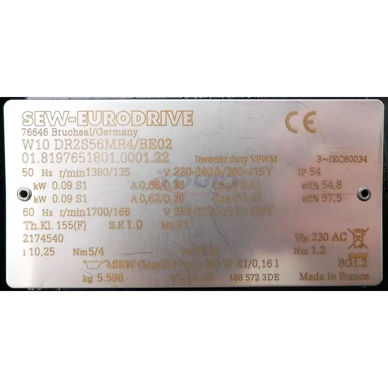 für SEW EURODRIVE W10 DR2S56MR – Geared Motor Bewertung und Preis
