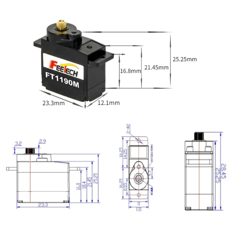 FEETECH FT1190M 4,8-6V 3,5kg M – Microbit Robot Bewertung und Preis